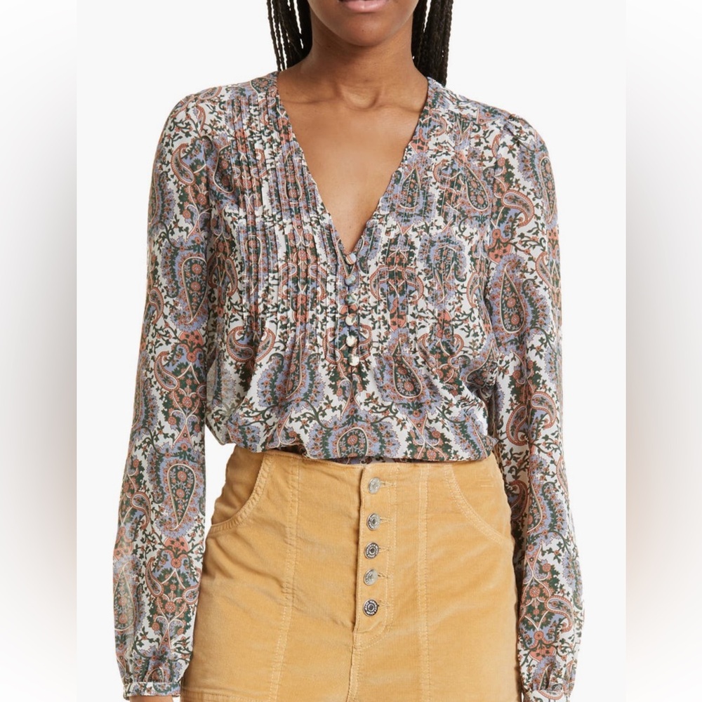 NWT Veronica Beard Lowell Paisley Top - 2